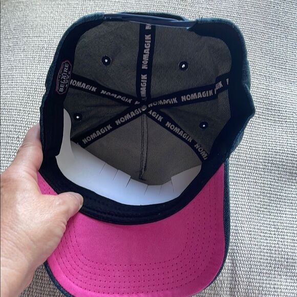 Denim Cap with Pink Lettering - Picture 4 of 7